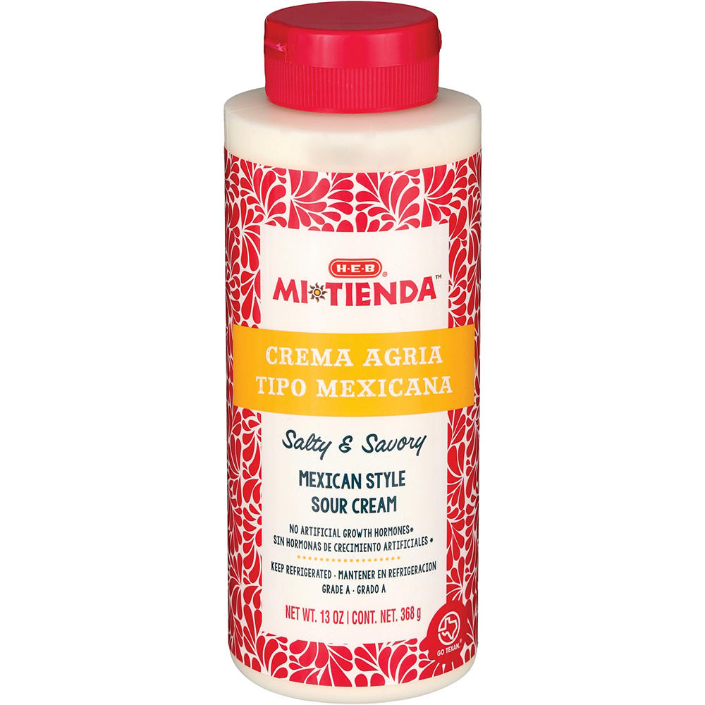 H-E-B Mi Tienda Squeezable Crema Agria Mexican-Style Sour Cream, 13 oz