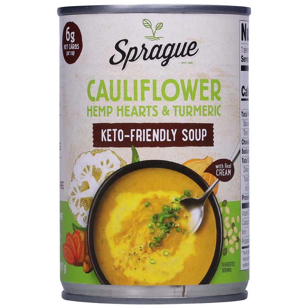 Sprague Cauliflower Hemp Hearts & Turmeric Keto Friendly Soup, 14.5 oz
