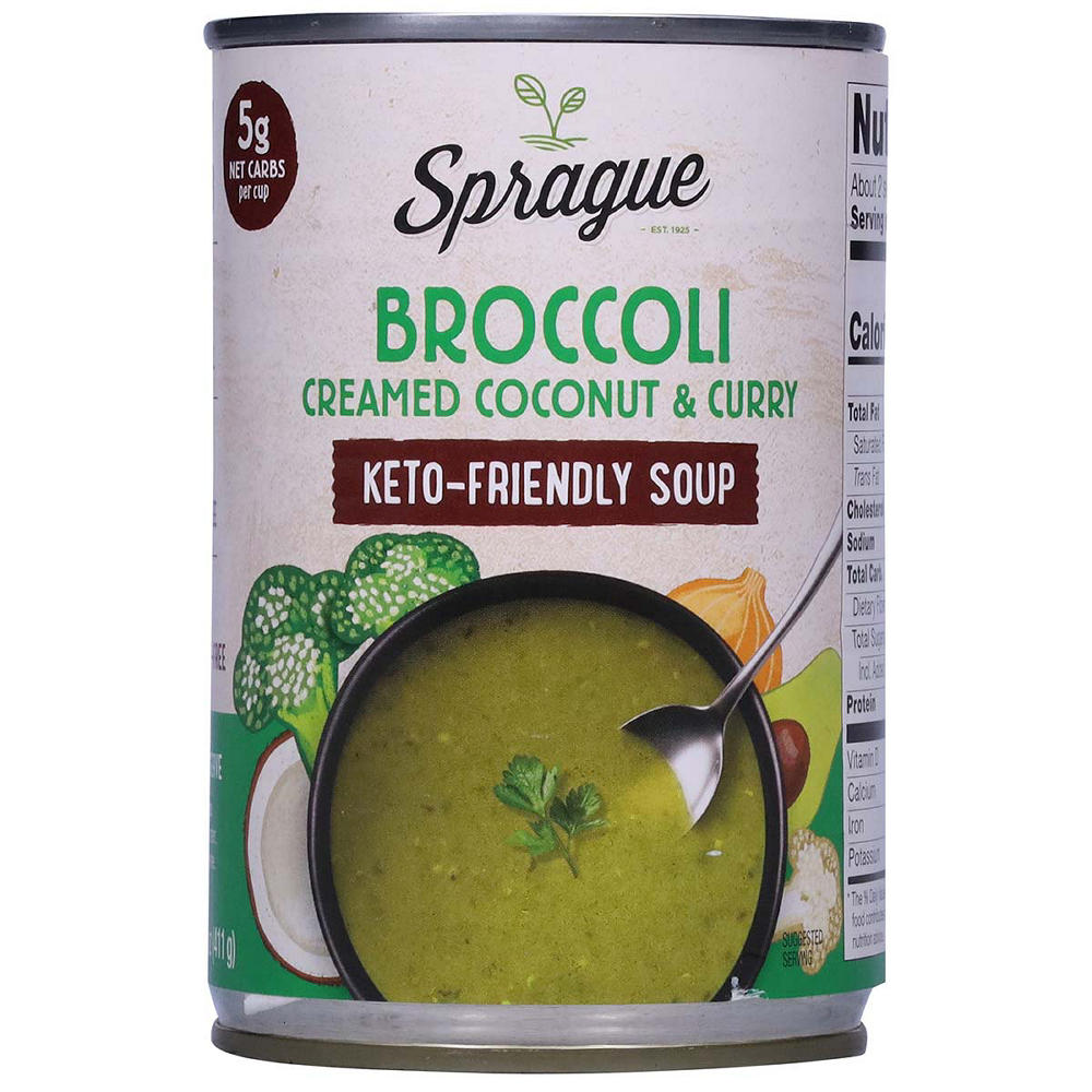 Sprague Broccoli Creamed Coconut & Curry Keto Friendly Soup, 14.5 oz