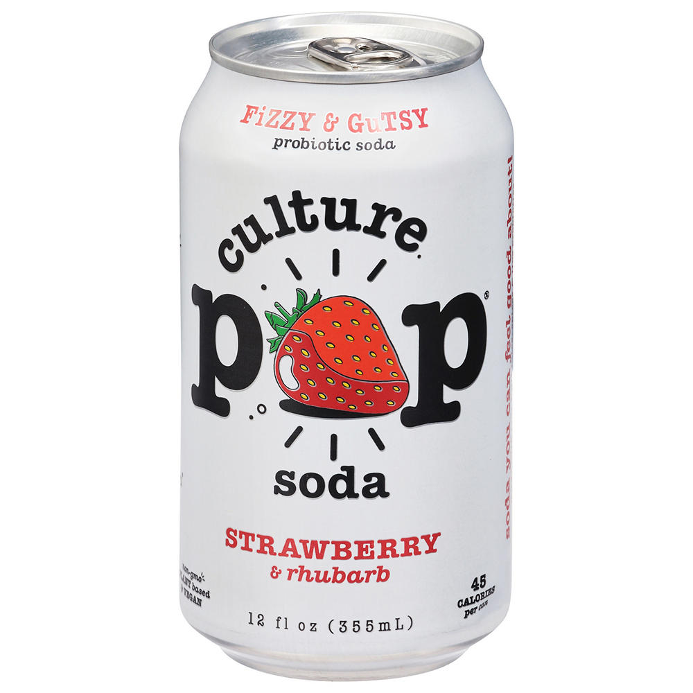 Culture Pop Probiotic Soda - Strawberry Rhubarb, 12 oz