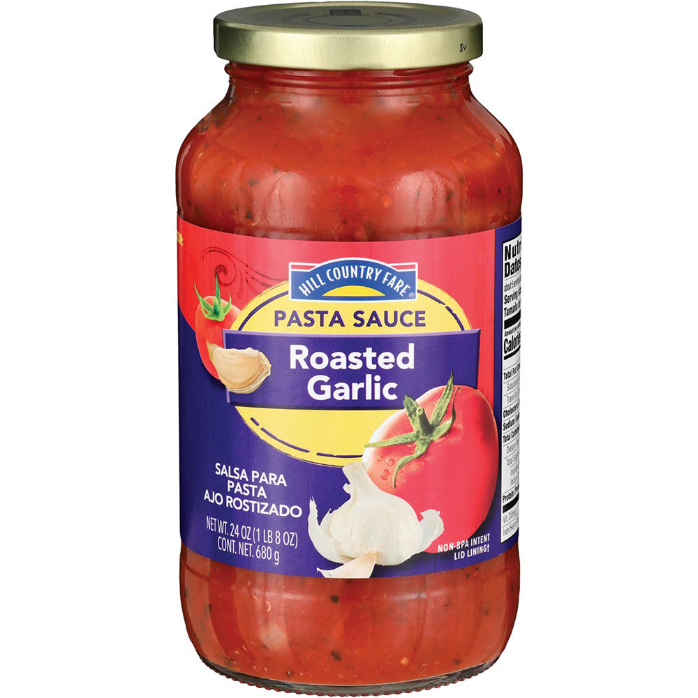 Hill Country Fare Pasta Sauce - Roasted Garlic, 24 oz