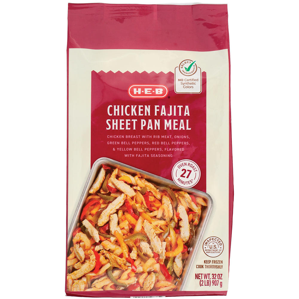 H-E-B Frozen Sheet Pan Meal - Chicken Fajita, 32 oz
