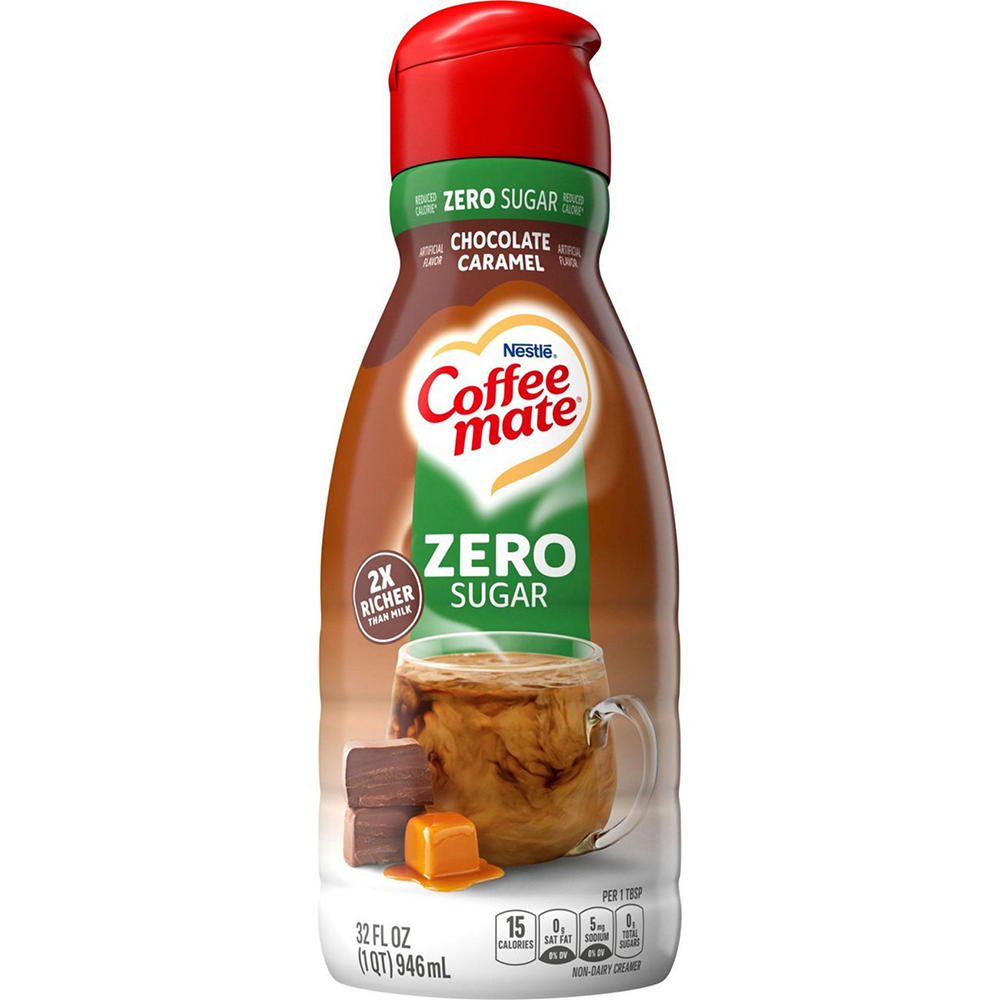 Nestle Coffee Mate Zero Sugar Liquid Coffee Creamer - Chocolate Caramel , 32 oz