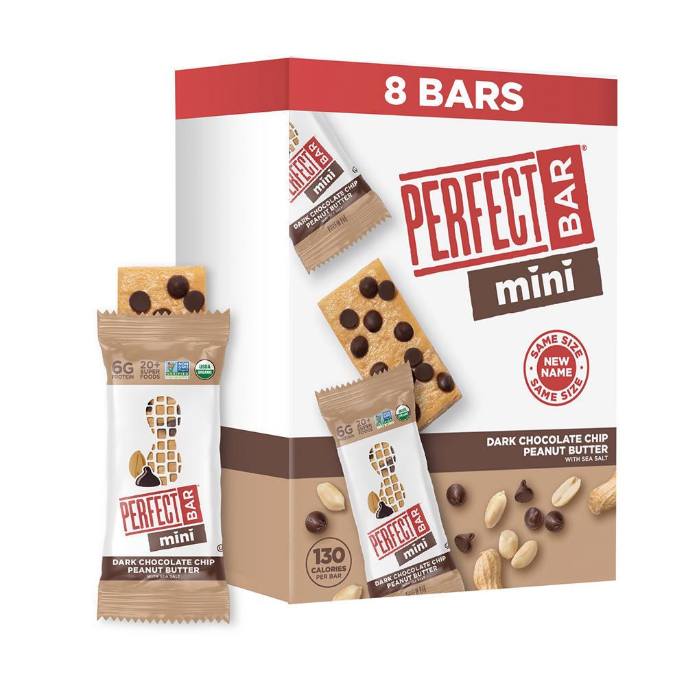 Perfect Bar Snack Size 6g Protein Bars - Dark Chocolate Chip Peanut Butter, 8 ct