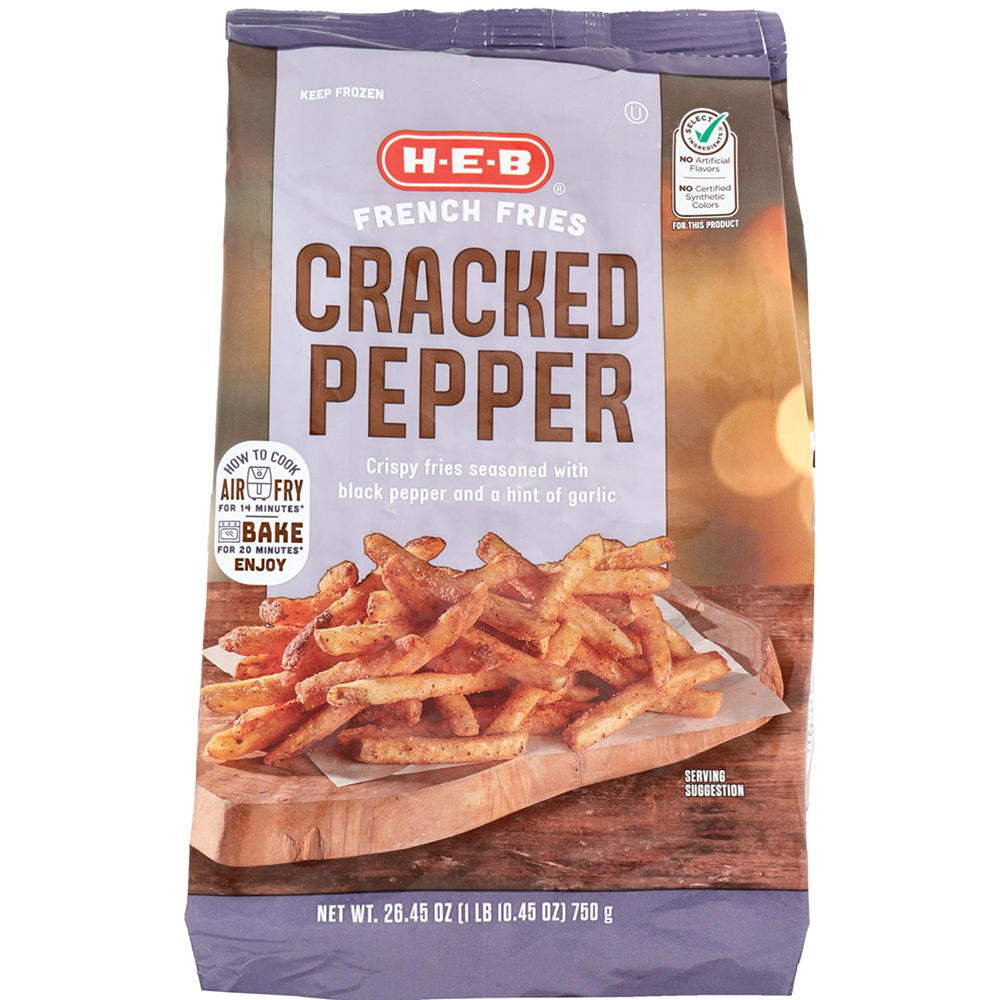 H-E-B Frozen French Fries – Cracked Pepper, 26.45 oz