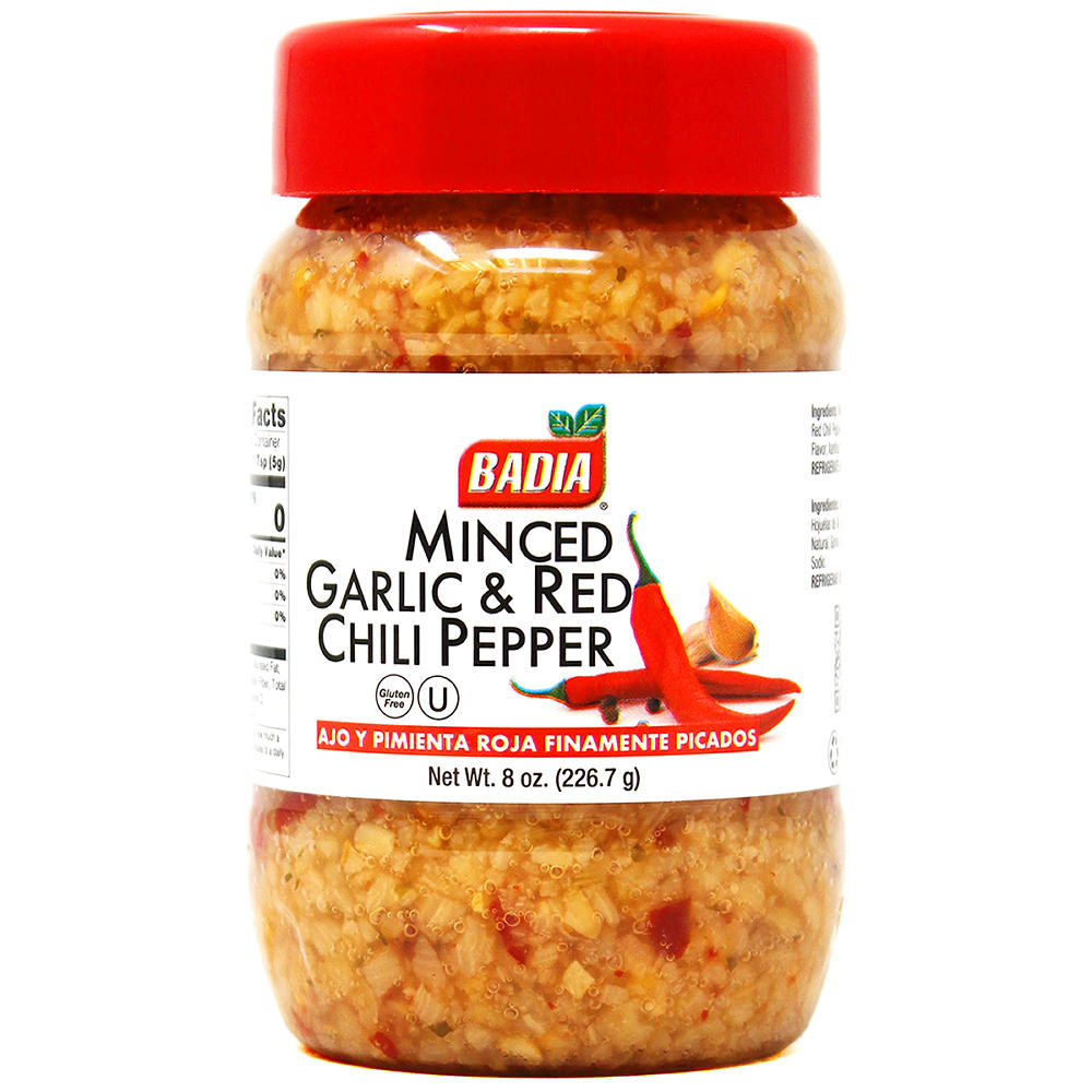 Badia Minced Garlic & Red Chili Pepper, 8 oz