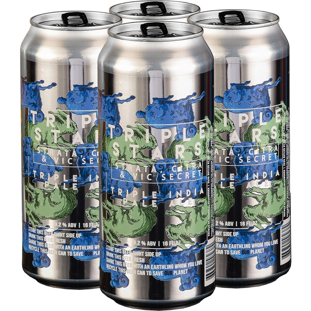 Celestial Beerworks Triple Stars Hazy Triple IPA Craft Beer 4 pk Cans, 16 oz