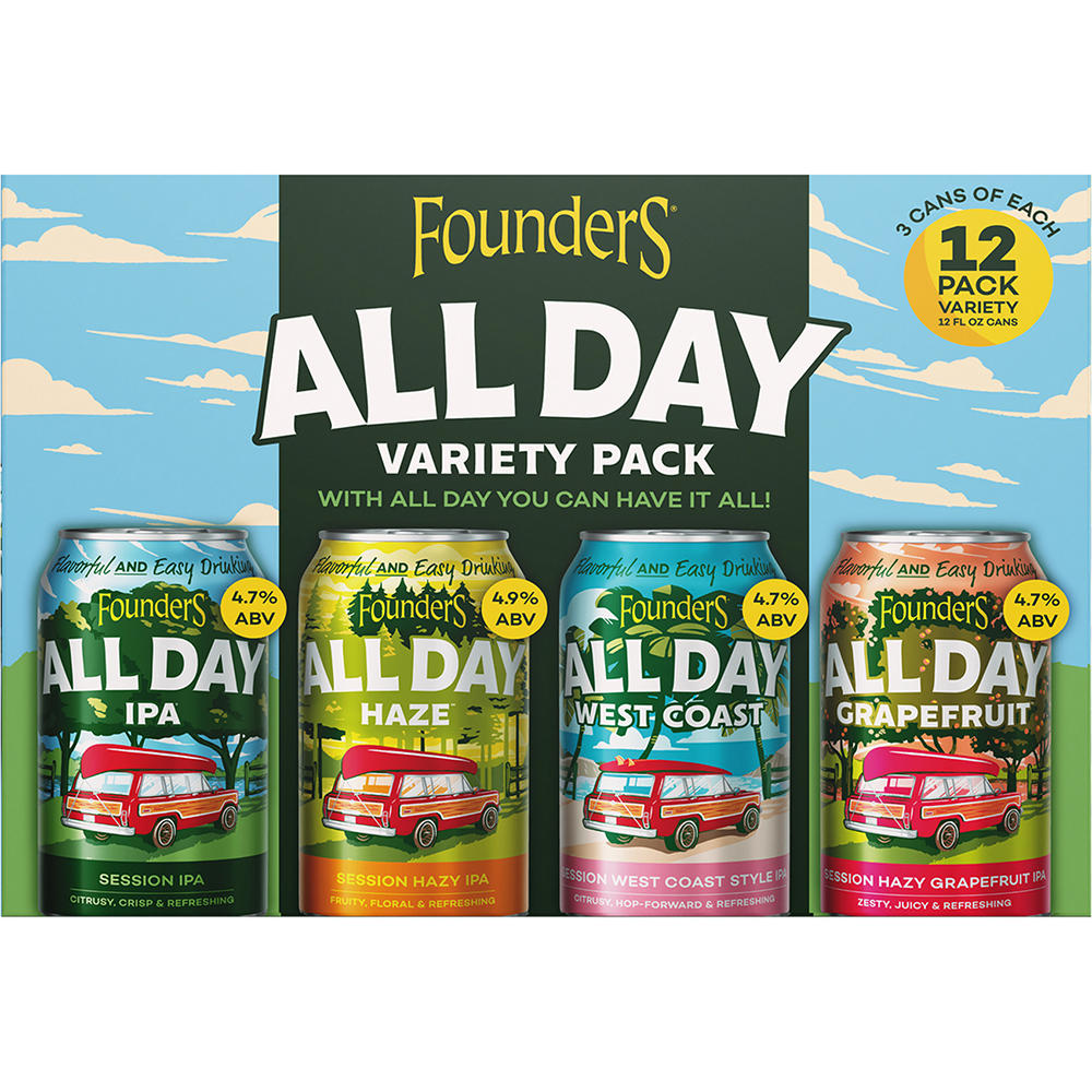 Founders All Day Variety Craft Beer 12 pk Cans, 12 oz