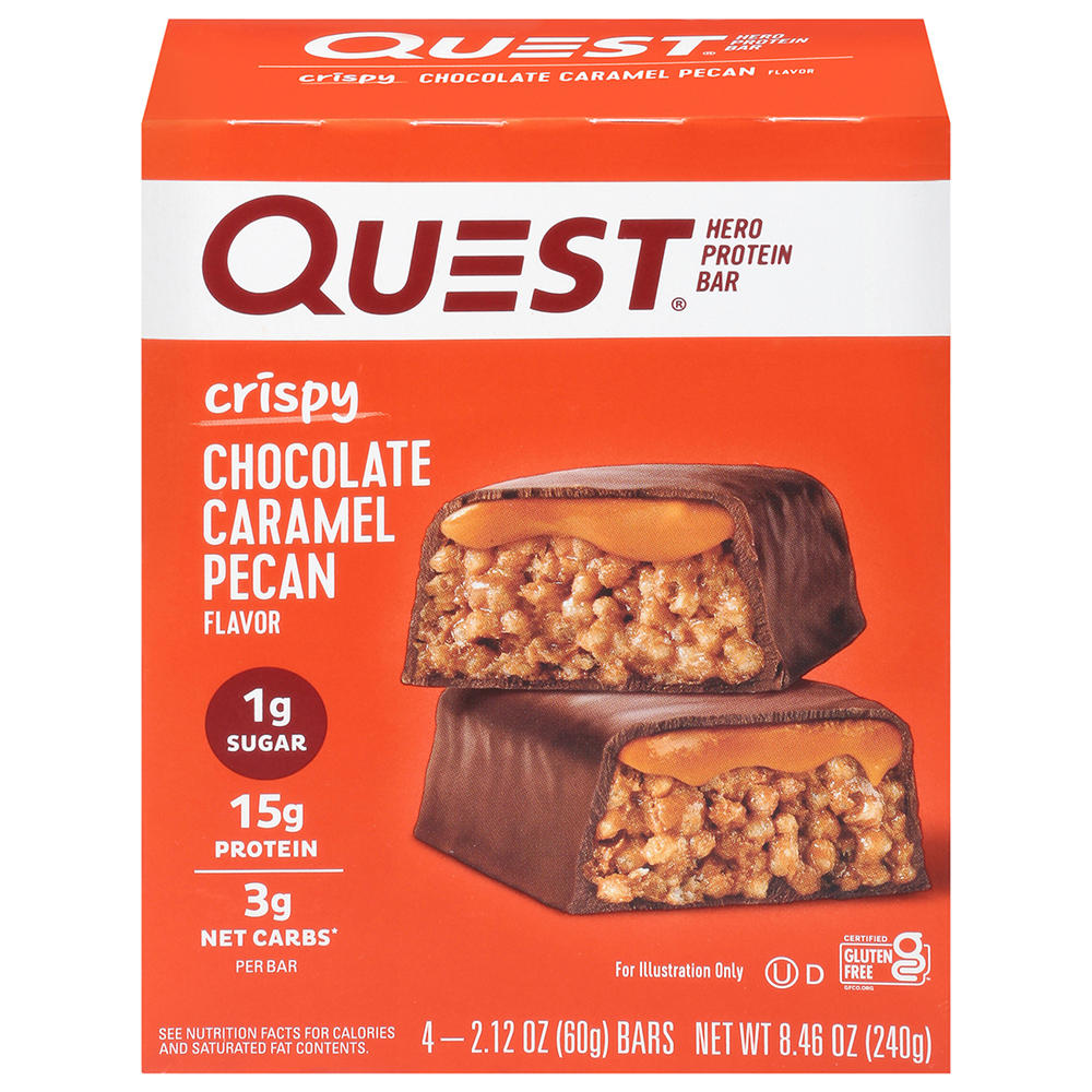 Quest Hero 15g Protein Bars - Chocolate Caramel Pecan, 4 ct