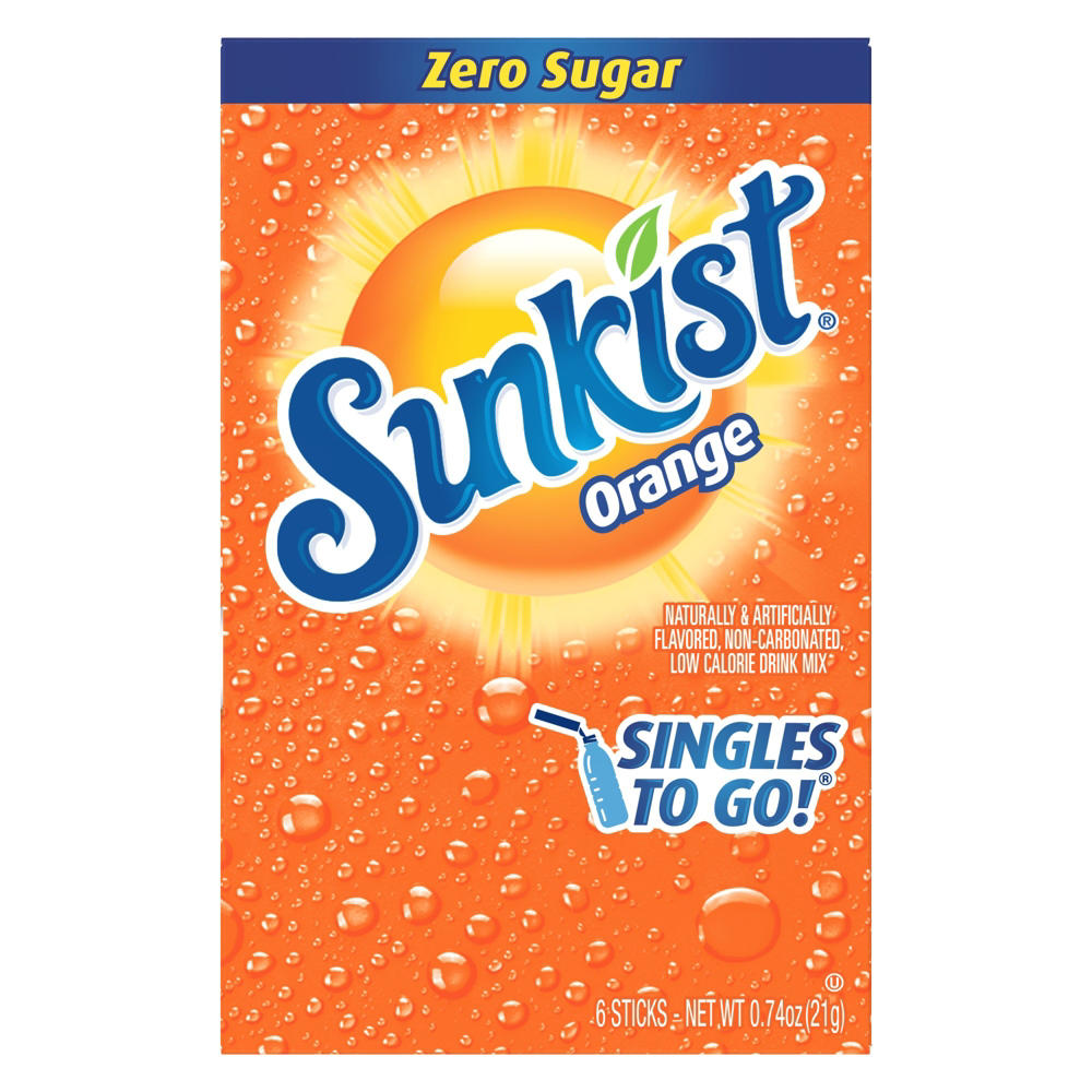 Sunkist Singles to Go! Drink Sticks - Orange, 6 ct