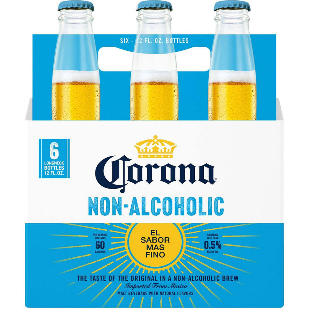 Corona Non-Alcoholic Malt Beverage Mexican Import Brew 6 pk Bottles, 12 oz