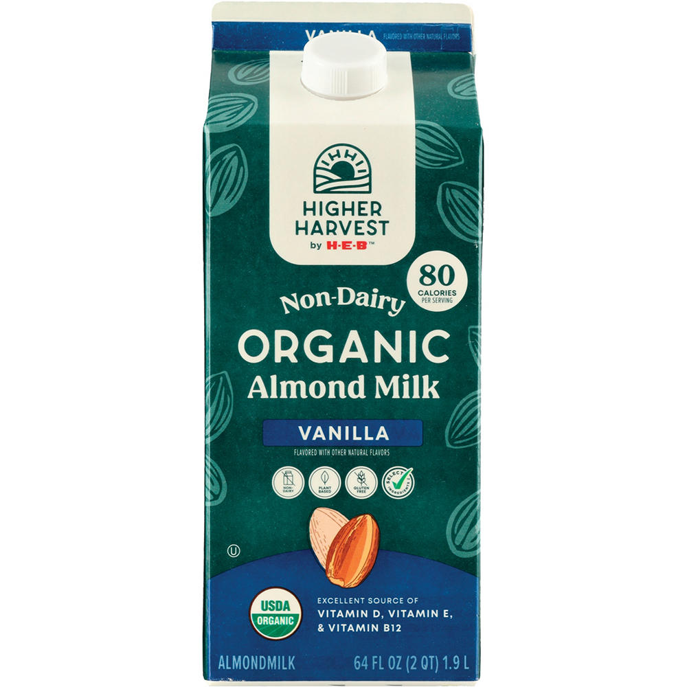 Higher Harvest by H-E-B Organic Non-Dairy Vanilla Almond Milk, 1/2 gal