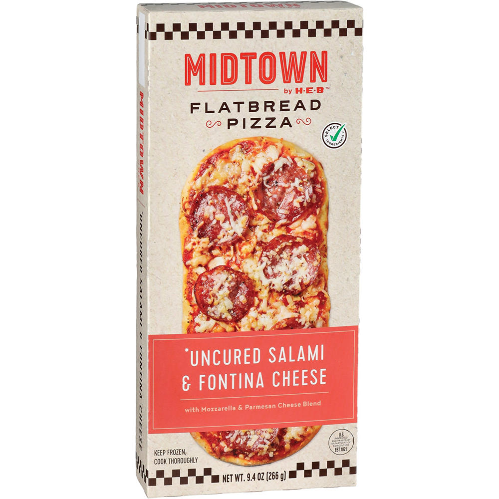Midtown by H-E-B Frozen Flatbread Pizza - Uncured Salami & Fontina Cheese, 9.4 oz