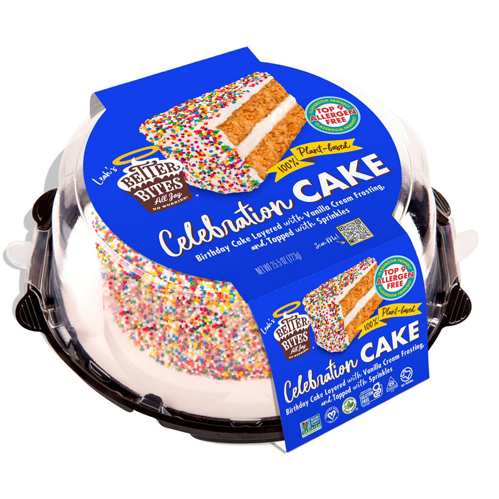 Leah's Better Bites Plant-Based Celebration Layered White Cake, 25.5 oz
