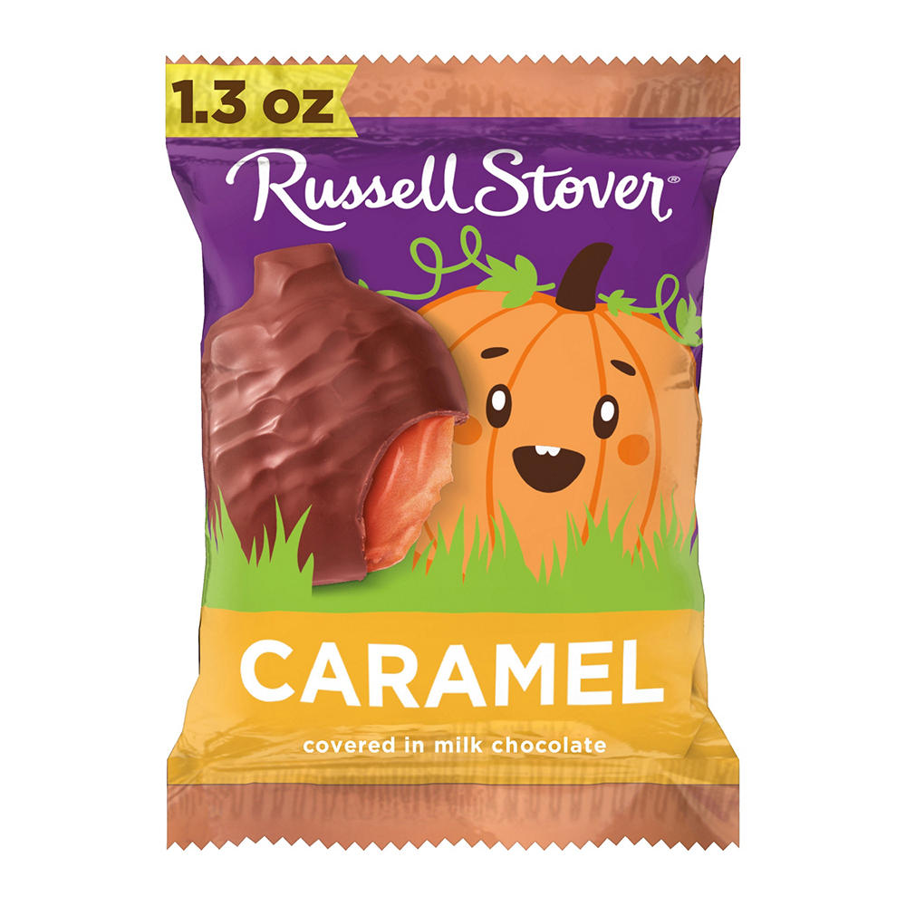 Russell Stover Milk Chocolate Caramel Pumpkin Halloween Candy, 1.3 oz