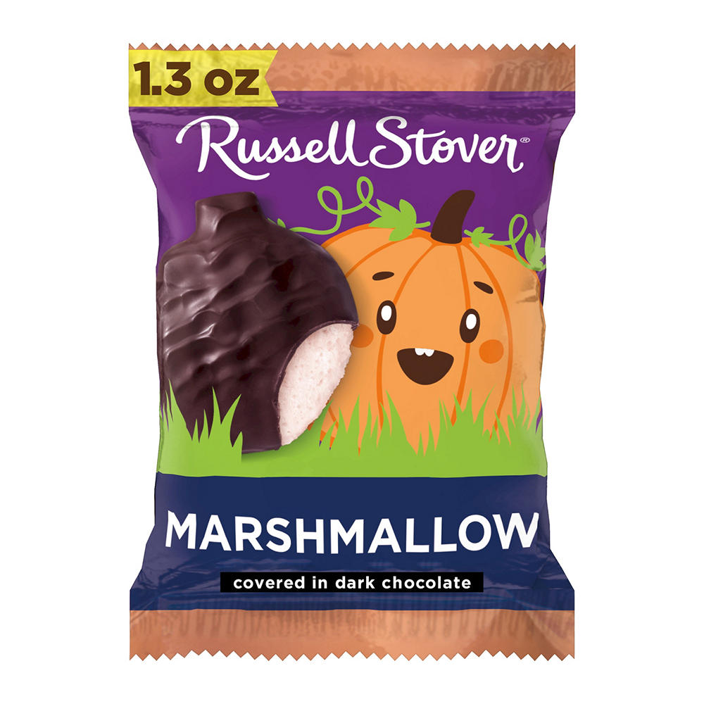 Russell Stover Dark Chocolate Marshmallow Pumpkin Halloween Candy, 1.3 oz