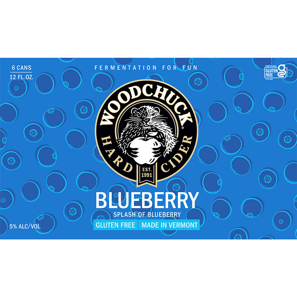 Woodchuck Blueberry Apple Hard Cider 6 pk Cans, 12 oz