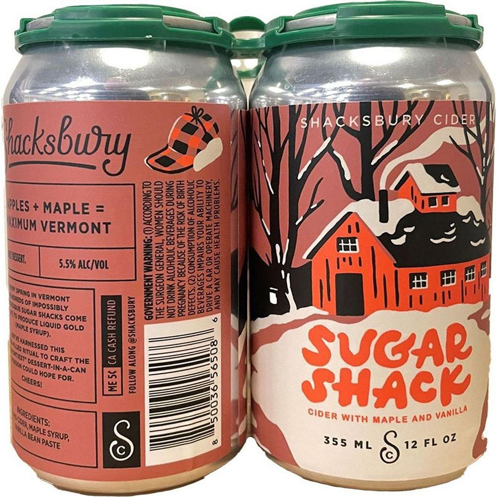 Shacksbury Sugar Shack Hard Vermont Apple Cider 4 pk Cans, 12 oz