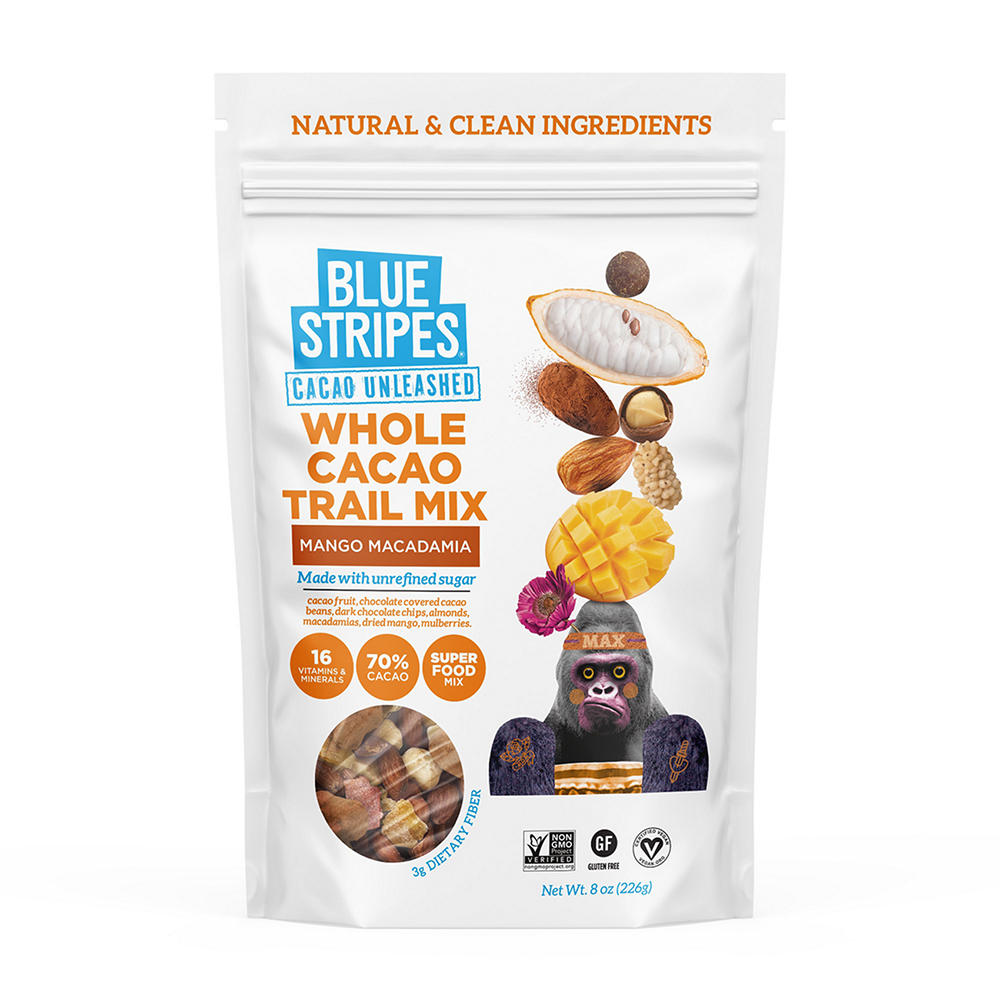 Blue Stripes Whole Cacao Trail Mix - Mango Macadamia, 8 oz