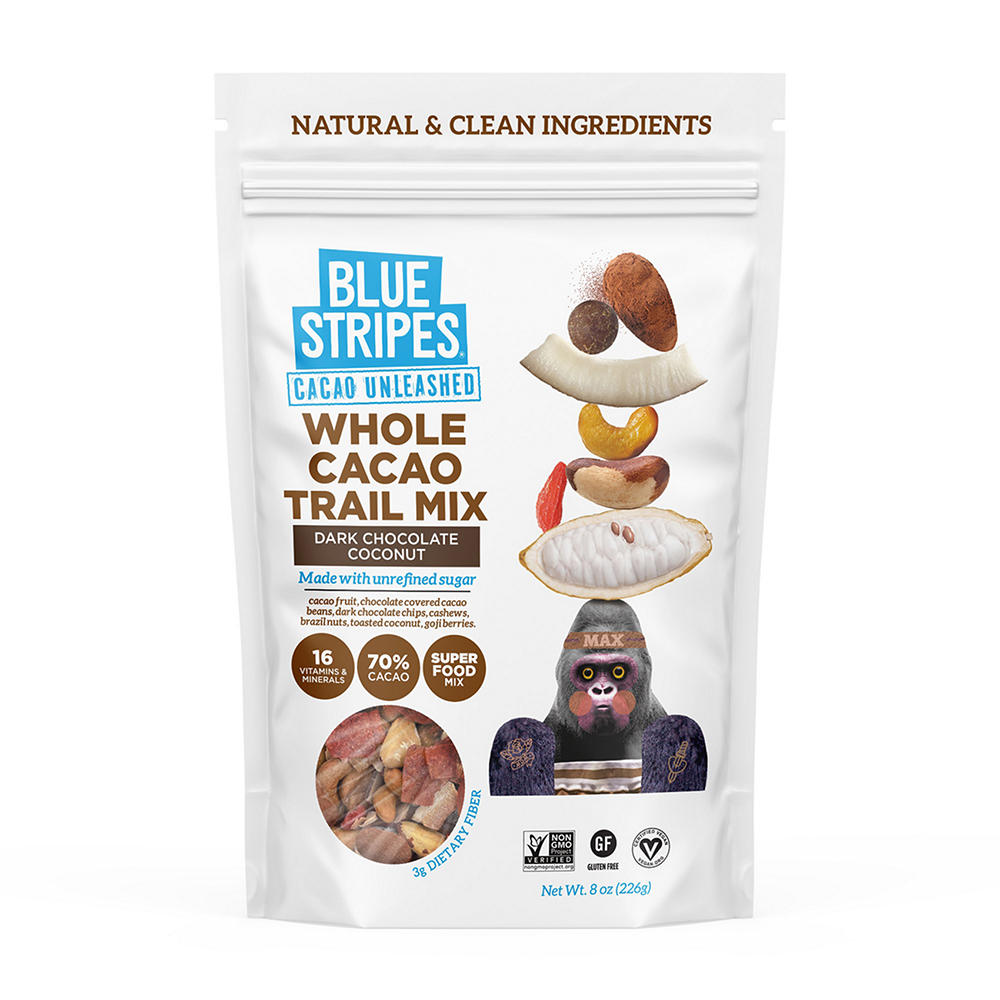 Blue Stripes Whole Cacao Trail Mix - Dark Chocolate Coconut, 8 oz