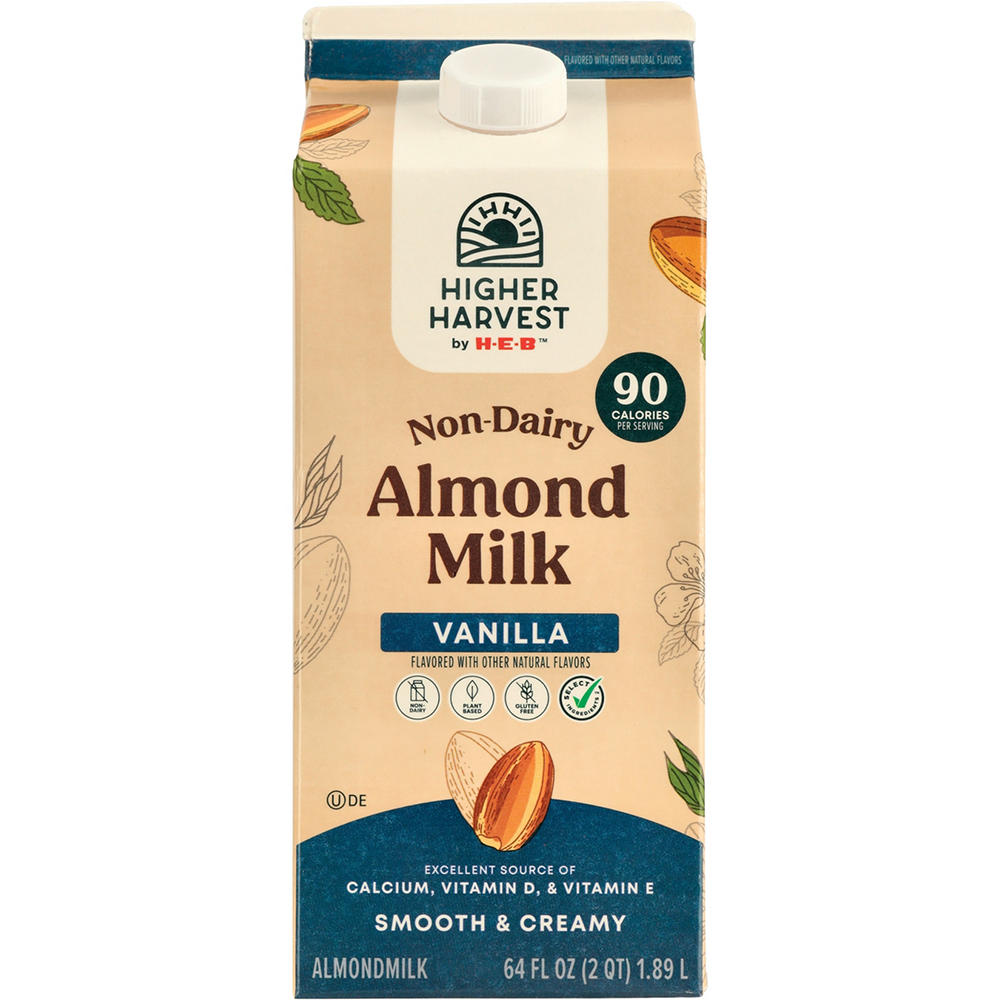 Higher Harvest by H-E-B Non-Dairy Vanilla Almond Milk, 1/2 gal