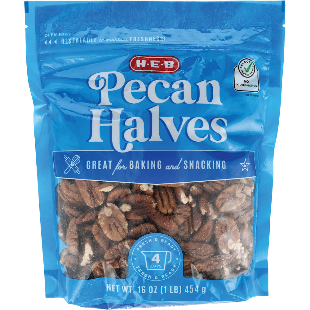 H-E-B Pecan Halves, 16 oz