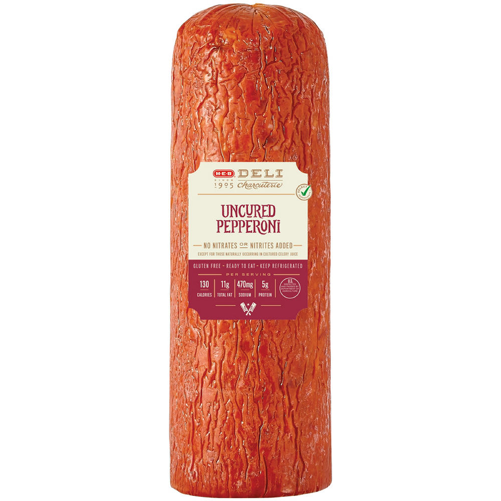 H-E-B Deli Charcuterie Uncured Pepperoni, Custom Sliced, lb