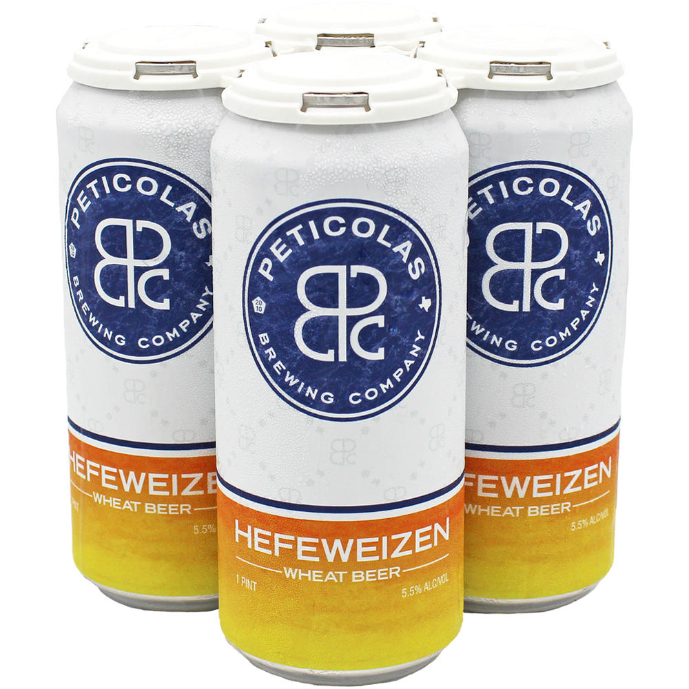 Peticolas Brewing Company Hefeweizen Wheat Craft Beer 4 pk Cans, 16 oz