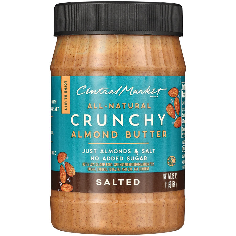 Central Market All-Natural Crunchy Almond Butter – Salted, 16 oz