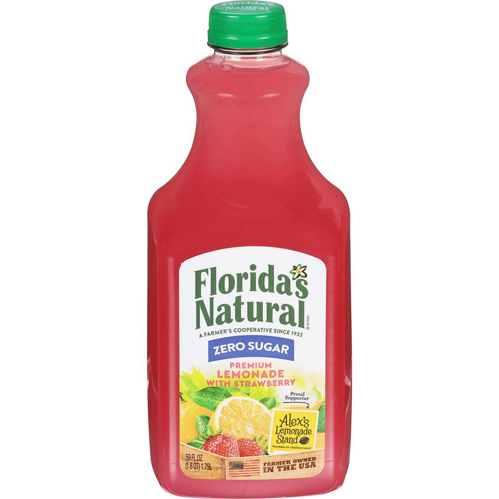 Florida's Natural Zero Sugar Lemonade with Strawberry, 59 oz
