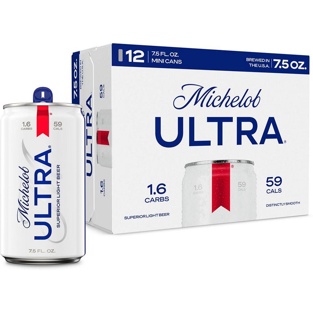 Michelob ULTRA Superior Light Lager Beer 12 pk Mini Cans, 7.5 oz