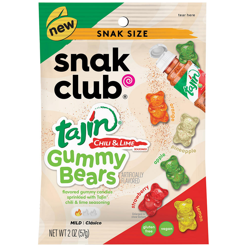 Snak Club Tajin Gummy Bears Candy, 2 oz
