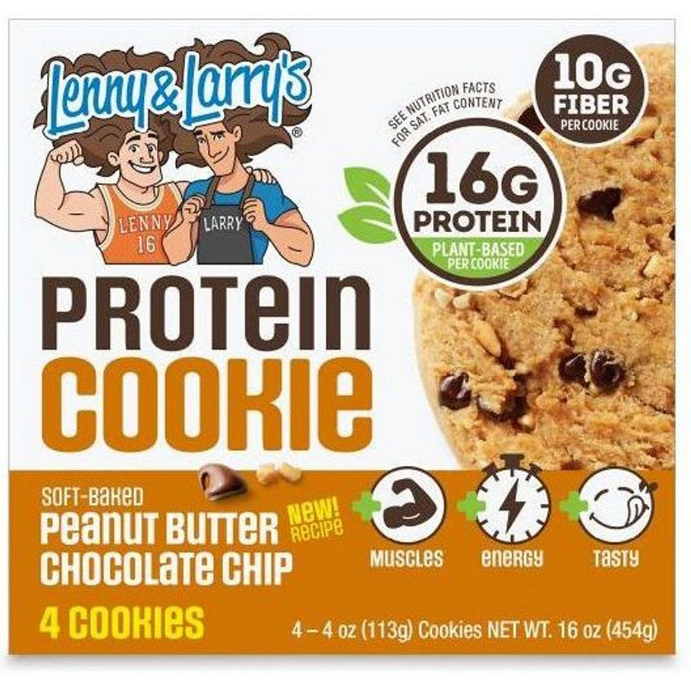 Lenny & Larry's The Complete Cookie Multipack - 16g Protein Peanut Butter Chocolate Chip, 4 ct