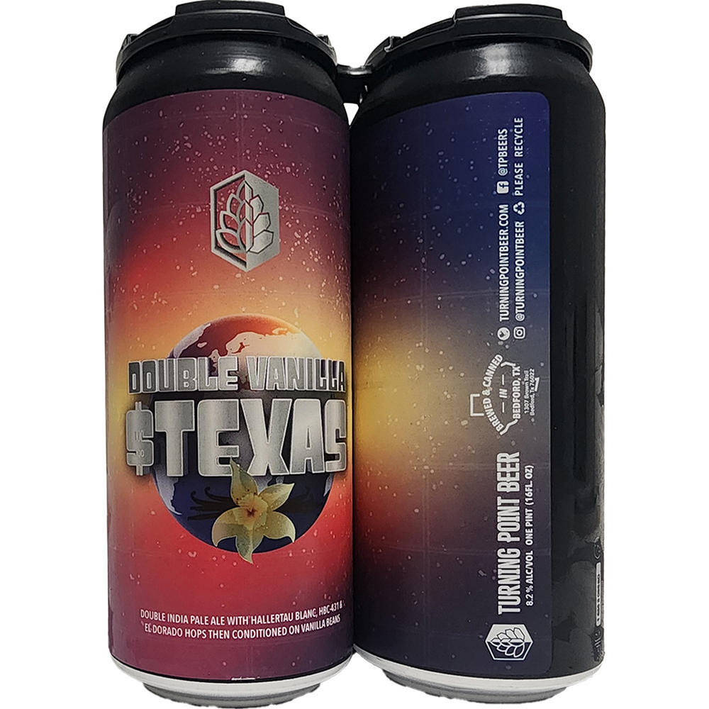 Turning Point Beer Double Vanilla Texas Double IPA Craft Beer 4 pk Cans, 16 oz