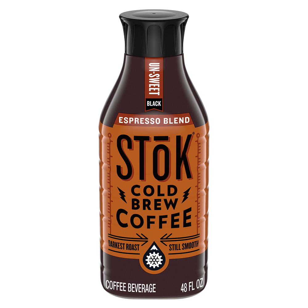 SToK Unsweet Black Espresso Blend Cold Brew Coffee, 48 oz