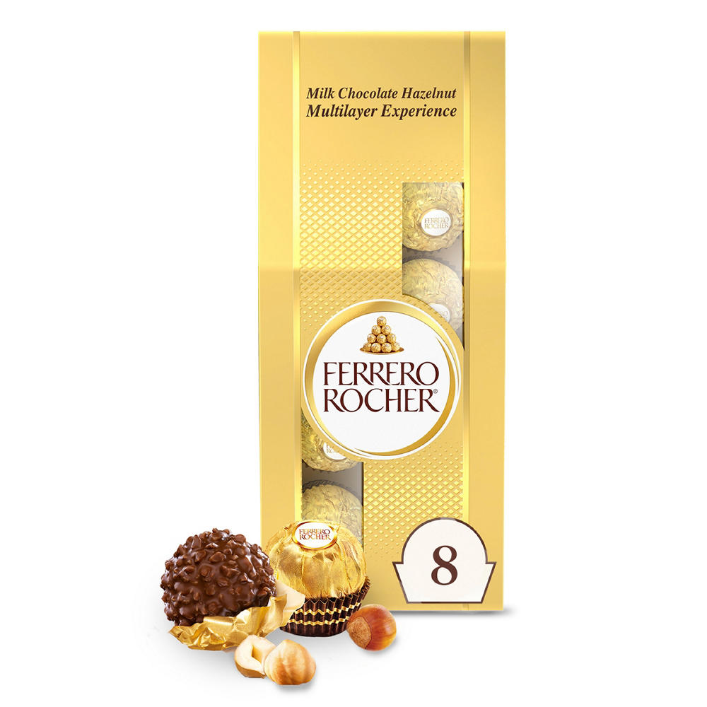 Ferrero Rocher Fine Hazelnut Chocolates, 8 pc, 3.6 oz