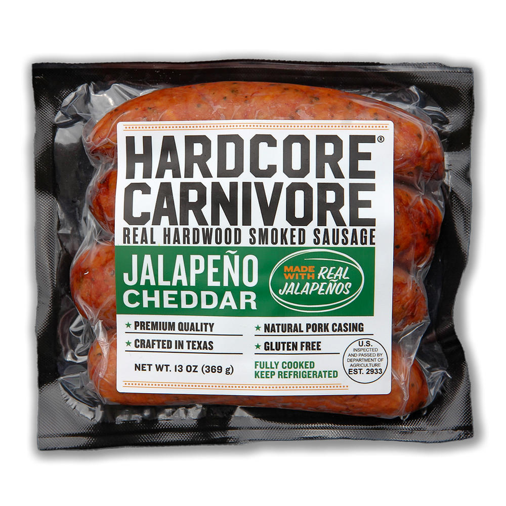 Hardcore Carnivore Smoked Sausage Links - Jalapeno Cheddar, 4 ct