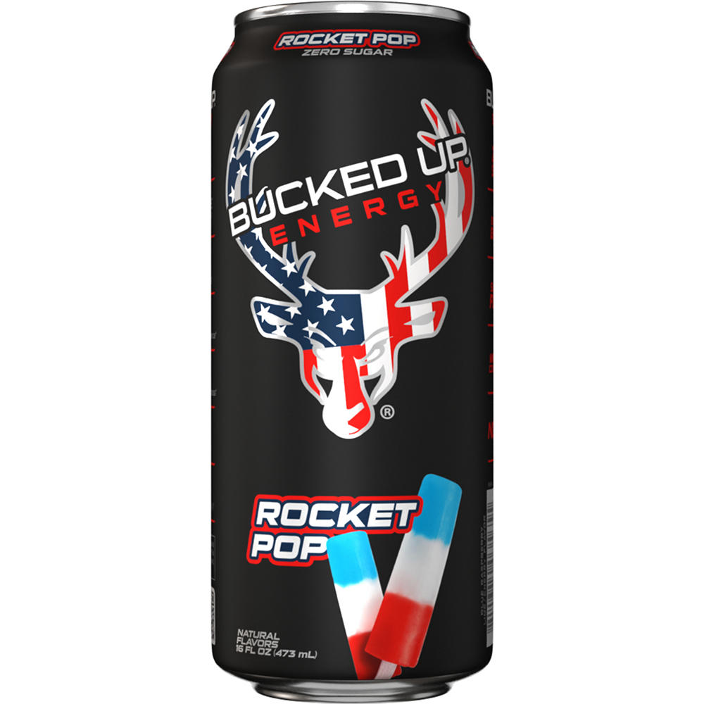 Bucked Up Zero Sugar Energy Drink - Rocket Pop, 16 oz