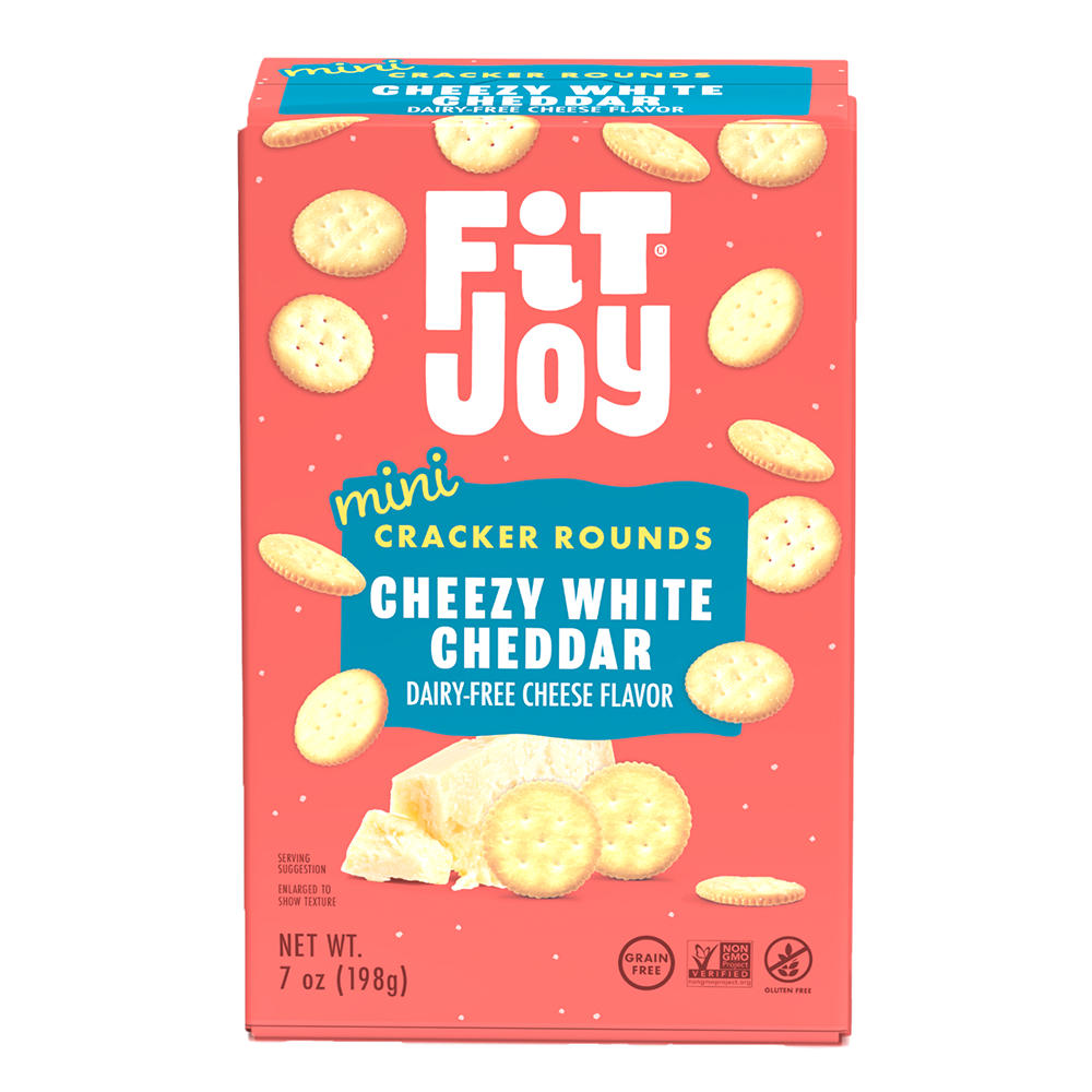 Fitjoy White Cheddar Grain-Free Mini Cracker Rounds, 7 oz