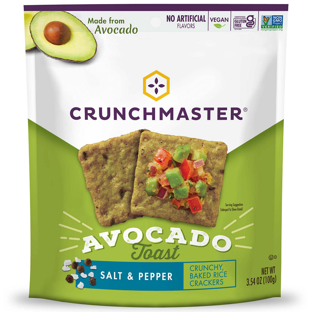 Crunchmaster Avocado Toast Salt & Pepper Rice Crackers, 3.54 oz