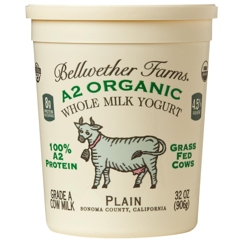 Bellwether Farms A2 Organic Plain Whole Milk Yogurt, 32 oz