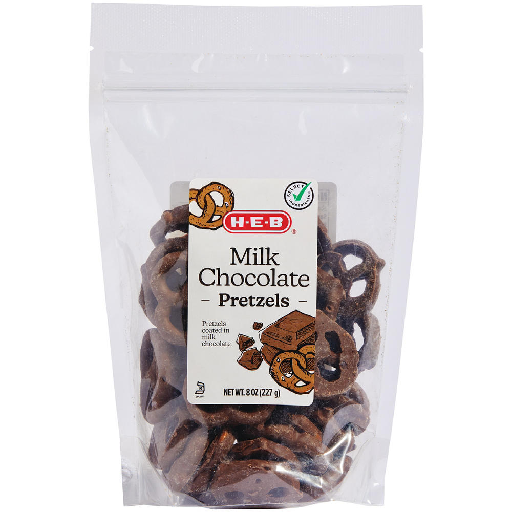 H-E-B Milk Chocolate-Covered Pretzels, 8 oz