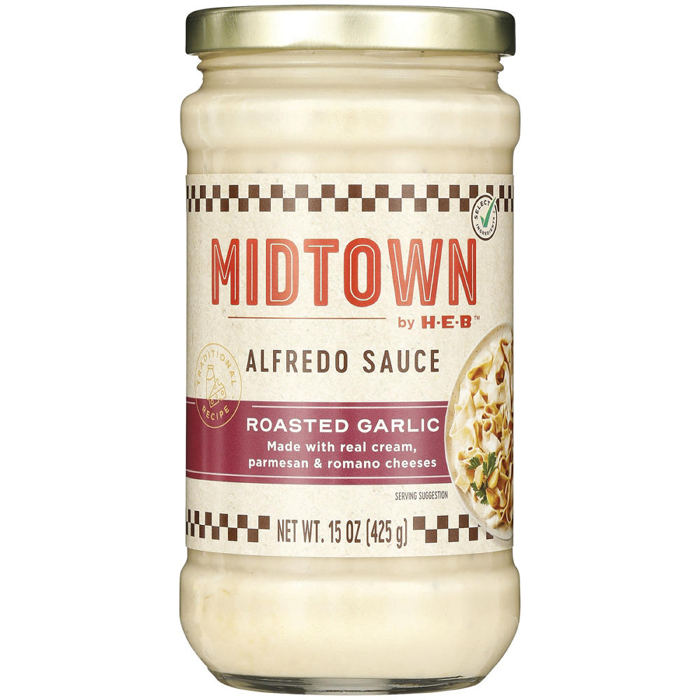 Midtown by H-E-B Roasted Garlic Alfredo Pasta Sauce, 15 oz