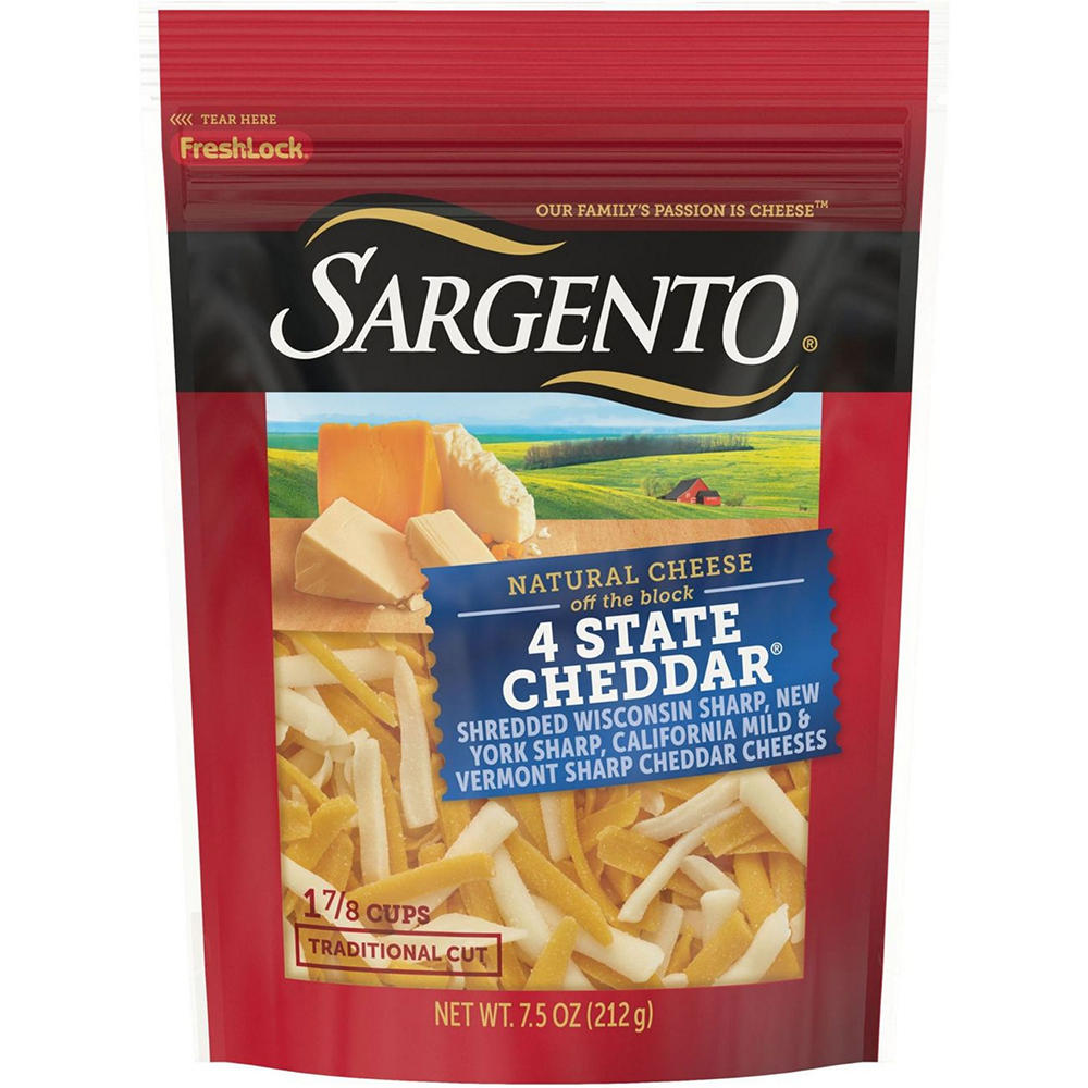 SARGENTO 4 State Cheddar Shredded Cheese Blend, 7.5 oz