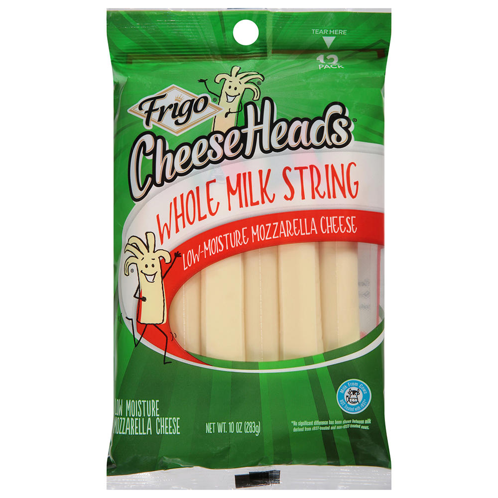 Frigo CheeseHeads Whole Milk Low Moisture Mozzarella String Cheese, 12 ct, 10 oz