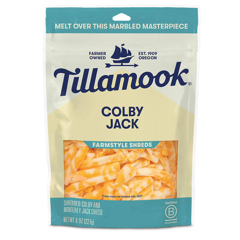 Tillamook Colby Jack Shredded Cheese, Thick Cut, 8 oz