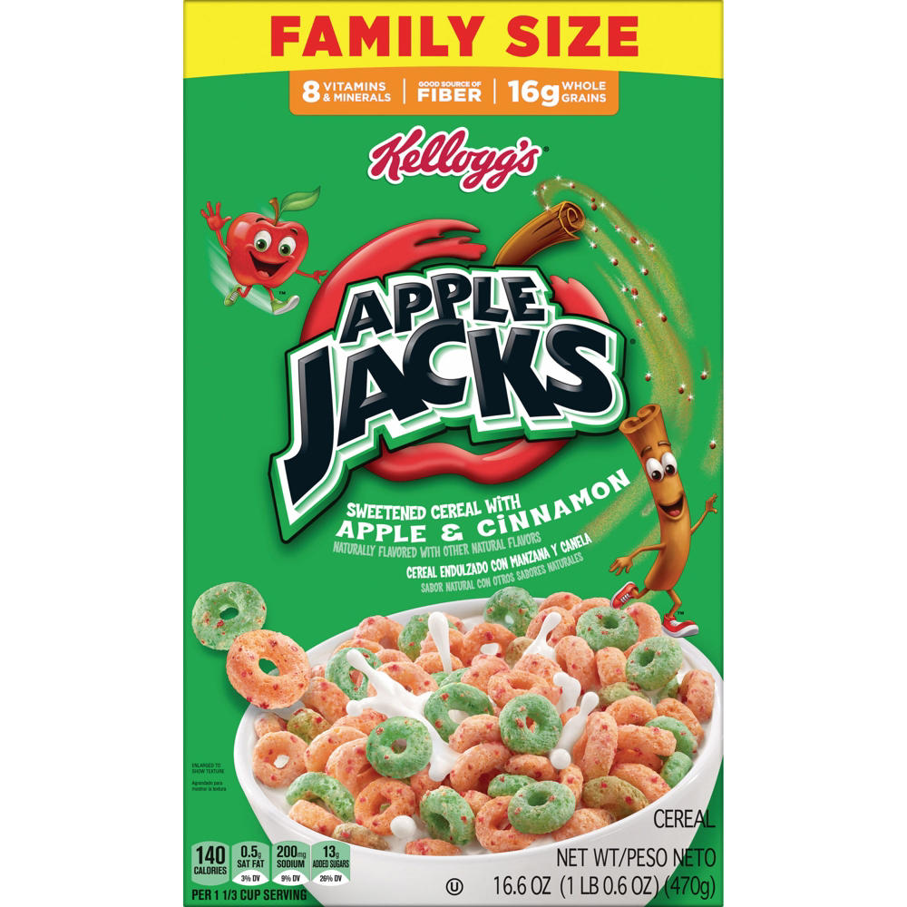 Kellogg's Apple Jacks Cereal - Family Size, 16.6 oz