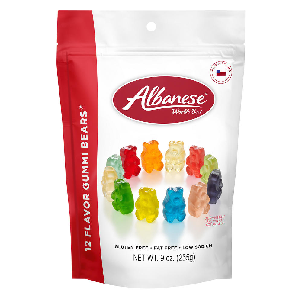 Albanese World's Best 12 Flavor Gummi Bears Candy, 9 oz