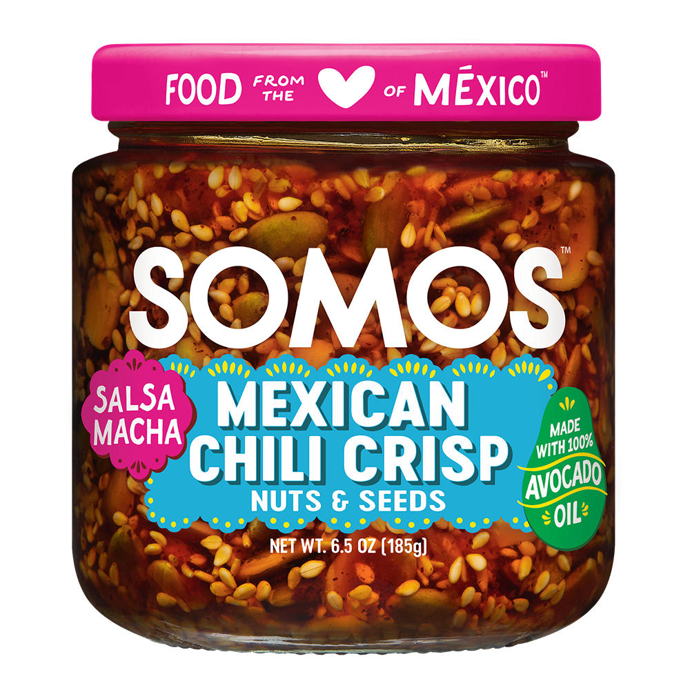 SOMOS Mexican Chili Crisp Nuts & Seeds Salsa Macha, 6.5 oz