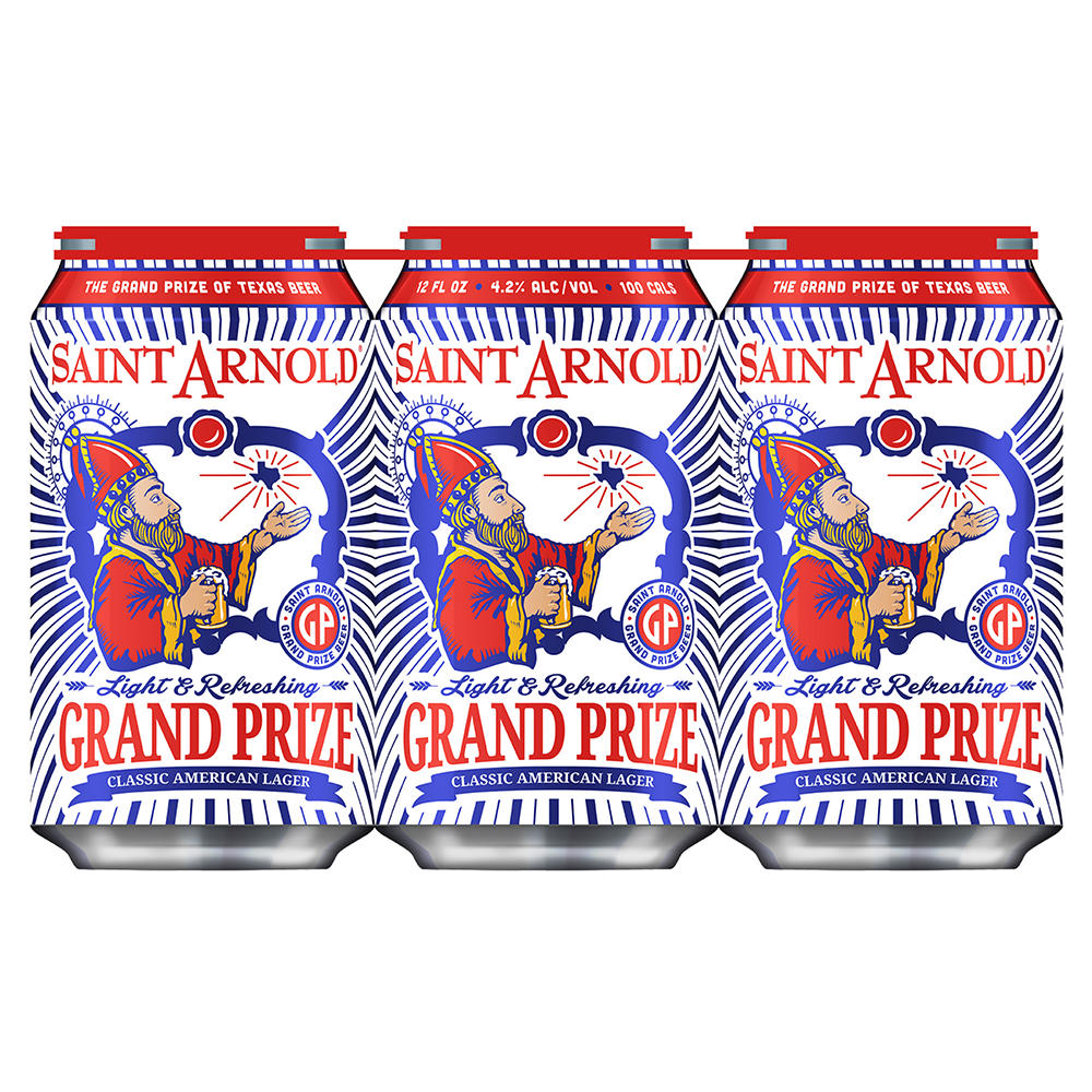 Saint Arnold Grand Prize Classic American Lager Craft Beer 6 pk Cans, 12 oz